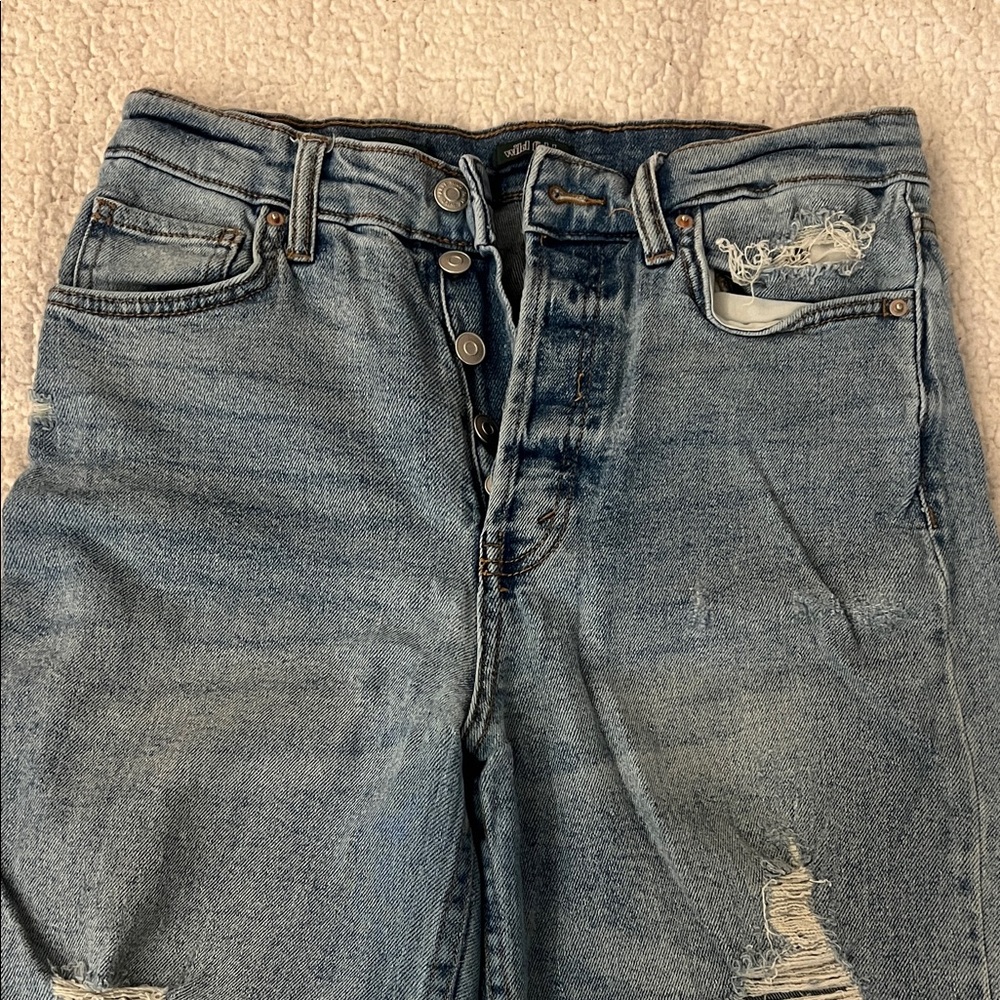 Wild Fable Distressed Highest Rise Straight Jeans